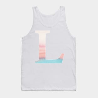 The Letter L Rainbow Watercolor Design Tank Top